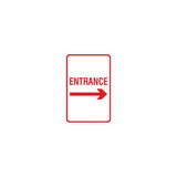 Signs ByLITA Portrait Round Entrance Right Arrow Sign with Adhesive Tape, Mounts On Any Surface, Weather Resistant, Indoor/Outdoor Use