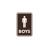 Signs ByLITA Portrait Round Boys (male bathroom icon) Sign with Adhesive Tape, Mounts On Any Surface, Weather Resistant, Indoor/Outdoor Use