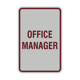 Portrait Round Office Manager Sign