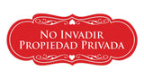 Signs ByLITA Designer Spanish No invadir propiedad privada Sign