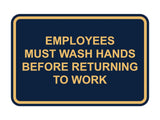 Signs ByLITA Classic Framed Employees Must Wash Hands Before Returning To Work