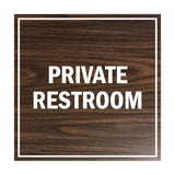 Square Private Restroom Sign with Adhesive Tape, Mounts On Any Surface, Weather Resistant
