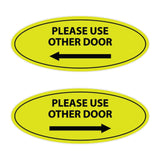 Oval Please Use Other Door Sign Set