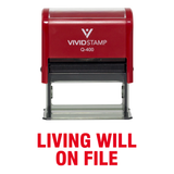 Living Will On File Self Inking Rubber Stamp