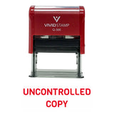Red UNCONTROLLED COPY Self Inking Rubber Stamp