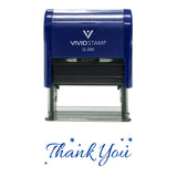 Blue THANK YOU w/ Stars Self Inking Rubber Stamp