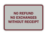 Signs ByLITA Classic Framed No Refund No Exchanges Without Receipt Sign