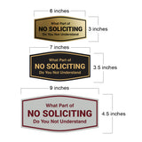 Fancy What Part of No Soliciting Do You Not Understand Wall or Door Sign