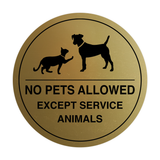 Signs ByLITA Circle No Pets Allowed Except Service Animals Sign