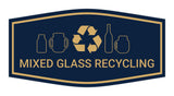Fancy Mixed Glass Recycling Wall or Door Sign