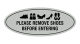 Oval Please Remove Shoes Before Entering Sign