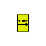 Signs ByLITA Portrait Round Entrance Right Arrow Sign with Adhesive Tape, Mounts On Any Surface, Weather Resistant, Indoor/Outdoor Use