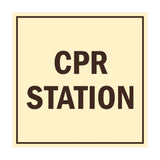 Signs ByLITA Square CPR Station Sign with Adhesive Tape, Mounts On Any Surface, Weather Resistant, Indoor/Outdoor Use