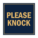 Square Please Knock Sign with Adhesive Tape, Mounts On Any Surface, Weather Resistant
