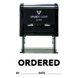 Ordered By Date Self Inking Rubber Stamp
