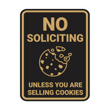 Portrait Round No Soliciting Unless You Are Selling Cookies Wall or Door Sign