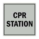 Signs ByLITA Square CPR Station Sign with Adhesive Tape, Mounts On Any Surface, Weather Resistant, Indoor/Outdoor Use