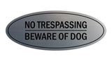 Oval No Trespasssing Beware Of Dog Sign