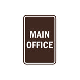 Portrait Round Main Office Sign with Adhesive Tape, Mounts On Any Surface, Weather Resistant