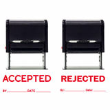 ACCEPTED / REJECTED By Date Self Inking Rubber Stamp - 2 PACK