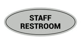 Light Gray Oval STAFF RESTROOM Sign