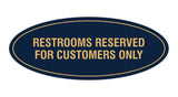 Oval Restrooms Reserved For Customers Only Sign