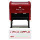 Red Called Emailed With Date Line Self-Inking Office Rubber Stamp