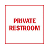 Square Private Restroom Sign with Adhesive Tape, Mounts On Any Surface, Weather Resistant
