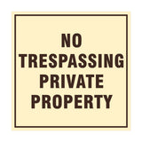 Square No Trespassing Private Property Sign with Adhesive Tape, Mounts On Any Surface, Weather Resistant