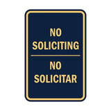 Portrait Round No Soliciting No Solicitar Sign