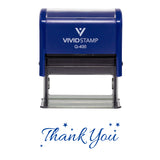 Blue THANK YOU w/ Stars Self Inking Rubber Stamp