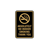 Portrait Round Absolutely No Indoor Smoking Thank You Sign