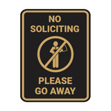 Portrait Round No Soliciting Please Go Away Wall or Door Sign