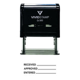 Black Received Approved Entered Self Inking Rubber Stamp