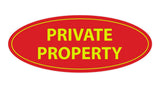 Oval Private Property Sign