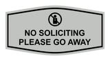 Fancy No Soliciting Please Go Away Wall or Door Sign