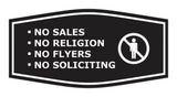 Fancy No Sales, No Religion, No Flyers, No Soliciting Wall or Door Sign