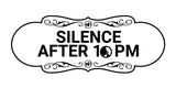 Designer Silence after 10pm Wall or Door Sign