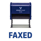 Blue Simple FAXED Self-Inking Office Rubber Stamp
