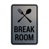 Portrait Round Break Room Sign