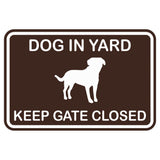 Dog In Yard Keep Gate Closed Wall Door Sign