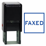 Blue Square FAXED Self Inking Rubber Stamp