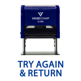 TRY AGAIN & RETURN Teacher Self Inking Rubber Stamp