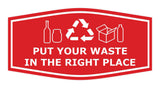 Fancy Put Your Waste in the Right Place Wall or Door Sign