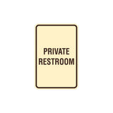 Portrait Round Private Restroom Sign with Adhesive Tape, Mounts On Any Surface, Weather Resistant
