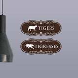 Designer Tigers and Tigresses, Novelty Restroom Signs, Set of 2 (Black) - Small