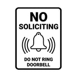 Portrait Round No Soliciting Do Not Ring Doorbell Wall or Door Sign