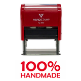 Red 100% Handmade Self Inking Rubber Stamp