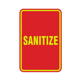Portrait Round Sanitize Sign