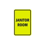 Portrait Round Janitor Room Sign with Adhesive Tape, Mounts On Any Surface, Weather Resistant